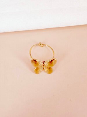 Bague papillon doré