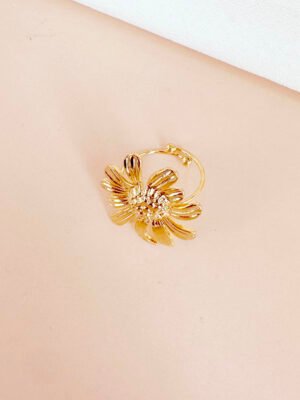 Bague fleur doré