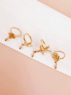 Lot de 4 bagues thème océan