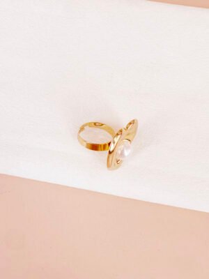 Bague coeur et perle Mélodie