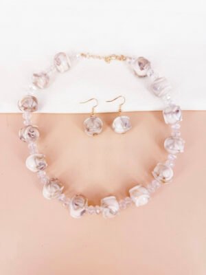 Ensemble Constance en perles de résine et cristal