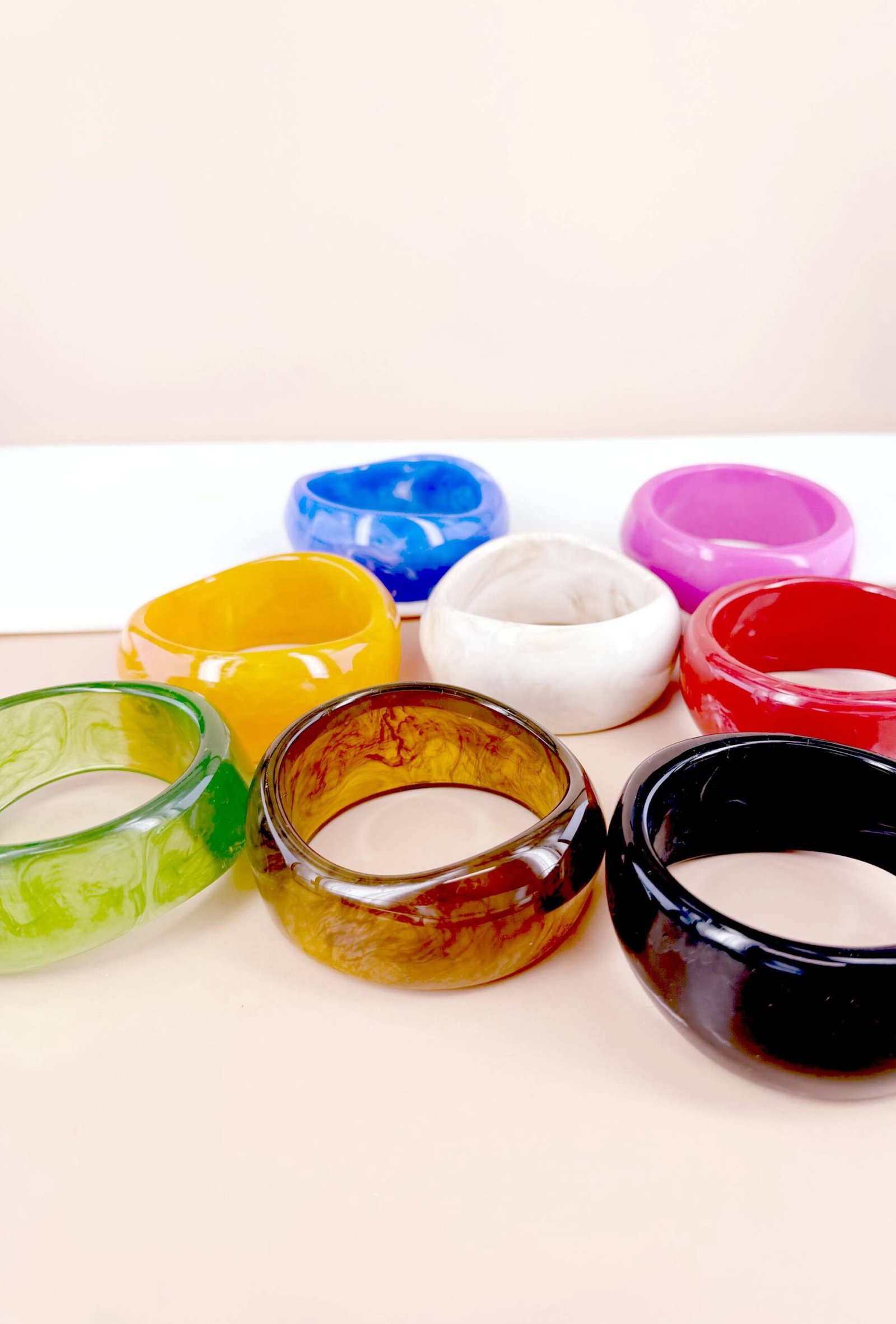 Bracelet Jonc en Résine Marbrée