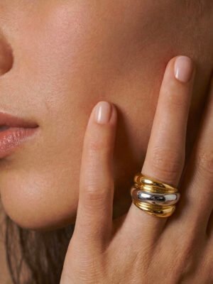 Bague Passy triple jonc couleur mixte