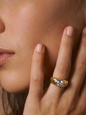 Bague Capucine jonc avec strass