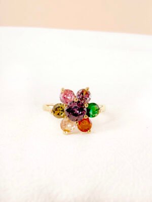 Bague Carla – Anti stress, fleur colorée