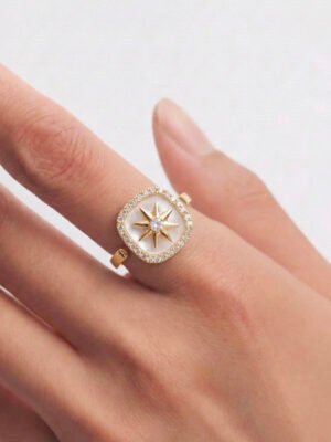 Bague Luna – Anti stress, médaillon étoile