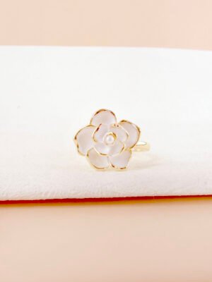 Bague Julia – Anti stress, fleur blanche