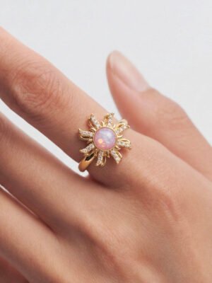 Bague Jane – Anti stress, soleil rose
