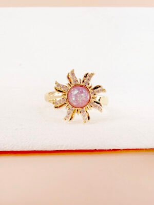 Bague Jane – Anti stress, soleil rose
