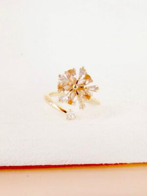 Bague Laure – Anti stress, fleur strass