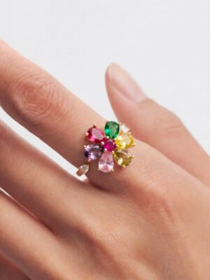 Bague Isidore – Anti stress, fleur colorée