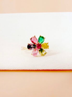 Bague Isidore – Anti stress, fleur colorée