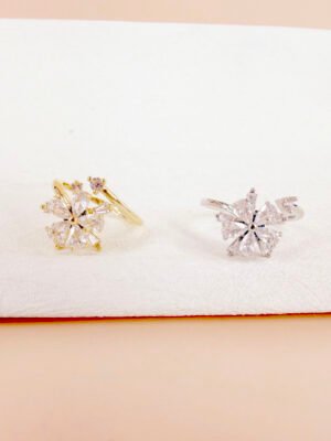 Bague Alice – Anti stress, fleur strass