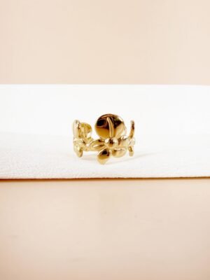 Bague Ajustable « Couronne de Fleurs » en Acier Inoxydable