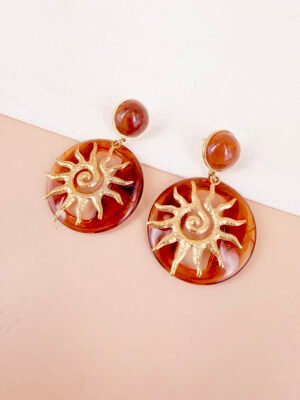 Boucles d’oreilles Aube – Soleil et résine