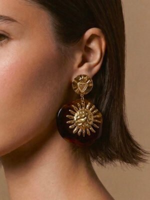Boucles d’oreilles Astrée – Soleil et résine