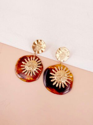 Boucles d’oreilles Astrée – Soleil et résine