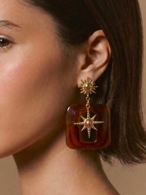 Boucles d’oreilles Azura – Etoile et résine