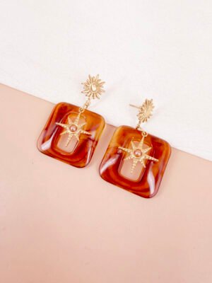 Boucles d’oreilles Azura – Etoile et résine