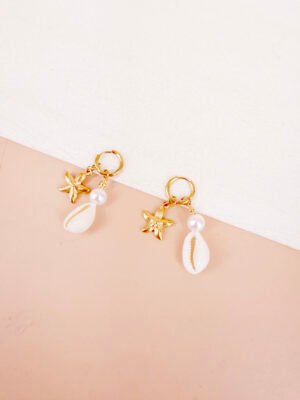 Boucles d’oreilles Iris – Etoile et coquillage