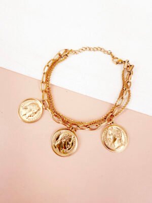 Bracelet Ulysse, pièce dorée