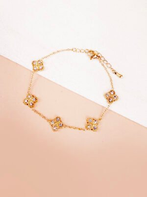 Bracelet Rosa, strass fleur