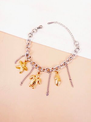 Bracelet Toria, tortue, étoile et coquillage