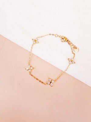 Bracelet Séléné – Fleurs strass