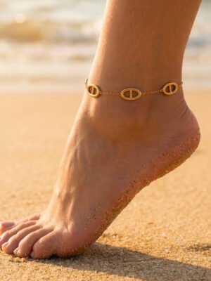 Bracelet cheville Sonia – Maille marine