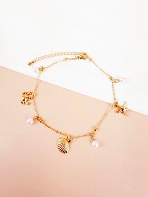 Bracelet cheville Océan – breloques coquillages