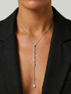 Collier Y Joyce – strass argenté