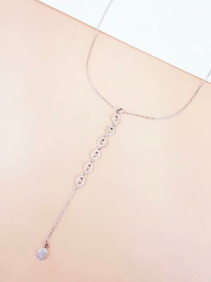 Collier Y Joyce – strass argenté