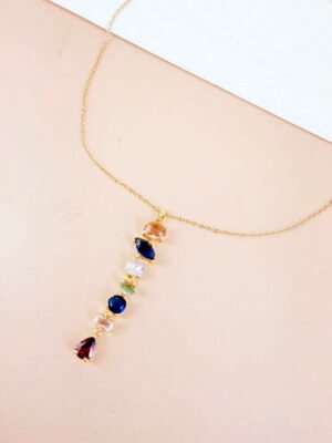 Collier Y Daria – strass coloré