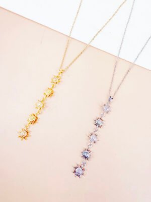 Collier Y Sara – soleil et strass