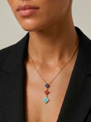 Collier Y Cloe – fleur strass