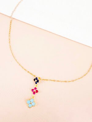 Collier Y Cloe – fleur strass