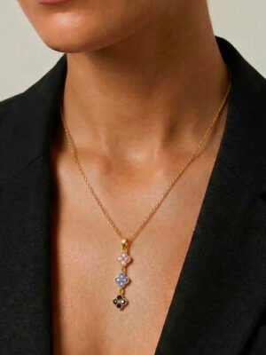 Collier Y Ella – fleur strass