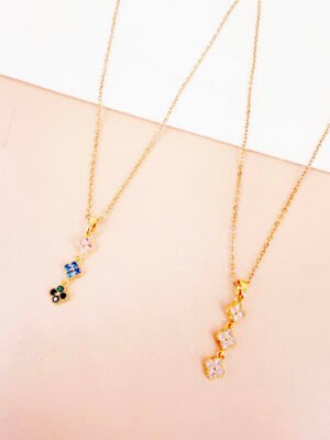 Collier Y Ella – fleur strass