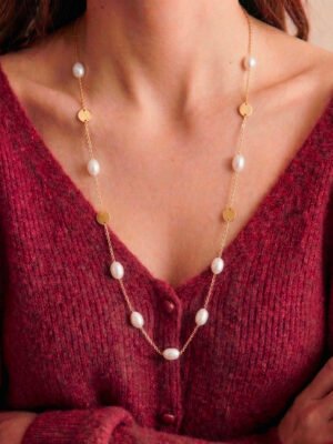 Sautoir Manon – Perles et acier