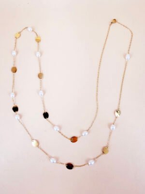 Sautoir Manon – Perles et acier