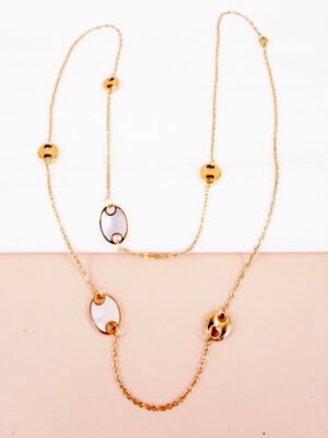 Sautoir Rosalie – Grain de café nacré