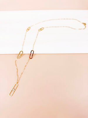 Sautoir Irina – Pendentif maille strassé