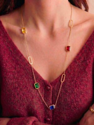 Sautoir Mae – Strass coloré