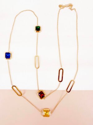 Sautoir Mae – Strass coloré