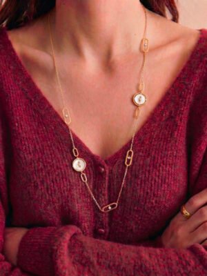 Sautoir Vryna – Rondelle nacrée