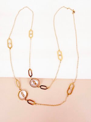 Sautoir Vryna – Rondelle nacrée