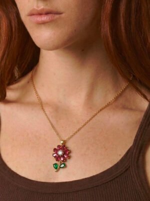 Collier Thelma – Anti stress, fleur rose