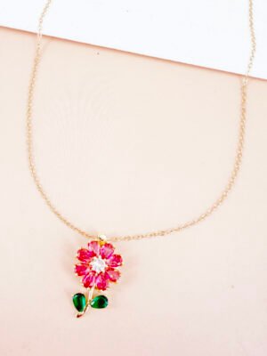 Collier Thelma – Anti stress, fleur rose