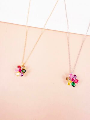 Collier Inaya – Anti stress, fleur colorée