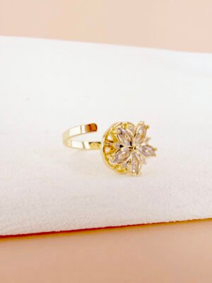 Bague Flora – Anti stress, fleur strass